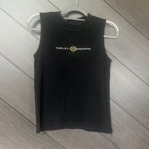 Vintage 90s Harley-Davidson USA Black Muscle Tank Top Women's Medium EUC